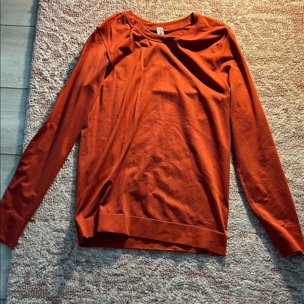 Lululemon Athletica Vibrant Orange Relaxed Long Sleeve Shirt